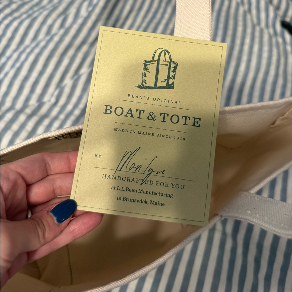 NWT natural L.L Bean medium boat and tote - Picture 5 of 6